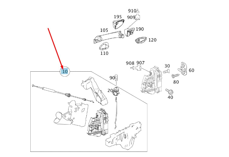 NEW MERCEDES-BENZ A W169 FRONT RIGHT DOOR LOCK LHD A1697204235 ORIGINAL