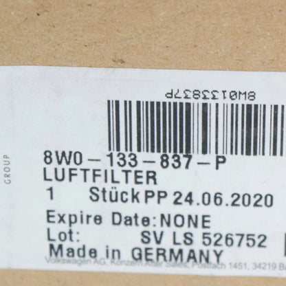 NEW AUDI A5 SPORTBACK 8W6 AIR CLEANER FILTER BOX 8W0133837P ORIGINAL