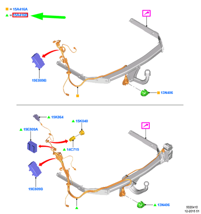new ford grand c-max mk2 tow bar electrics kit rhd 2021625 original
