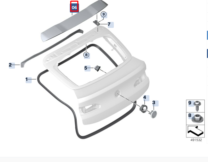 new bmw x4 g02 rear bootlid spoiler 51628738201 original