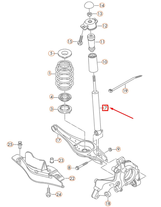 NEW VOLKSWAGEN GOLF 5G MK7 REAR GAS SHOCK ABSORBER 5Q0513029JB ORIGINAL