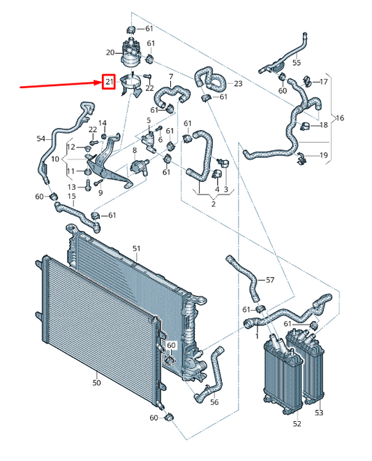 new audi a8 4h additional coolant pump bracket 4h0121305s original