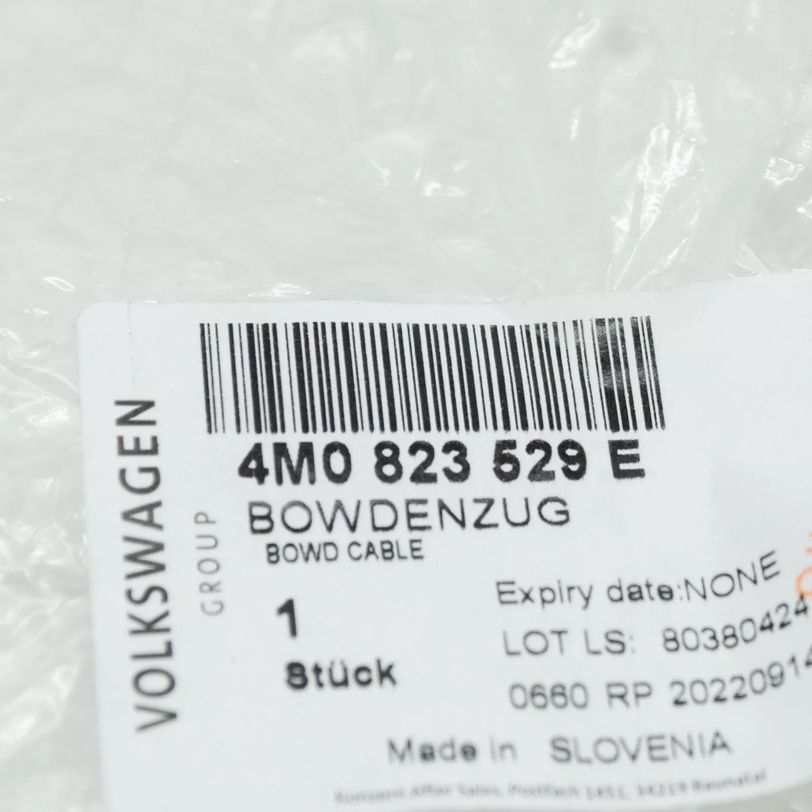 NEW AUDI Q7 4M FRONT BONNET HOOD LID LOCK CABLE 4M0823529E ORIGINAL