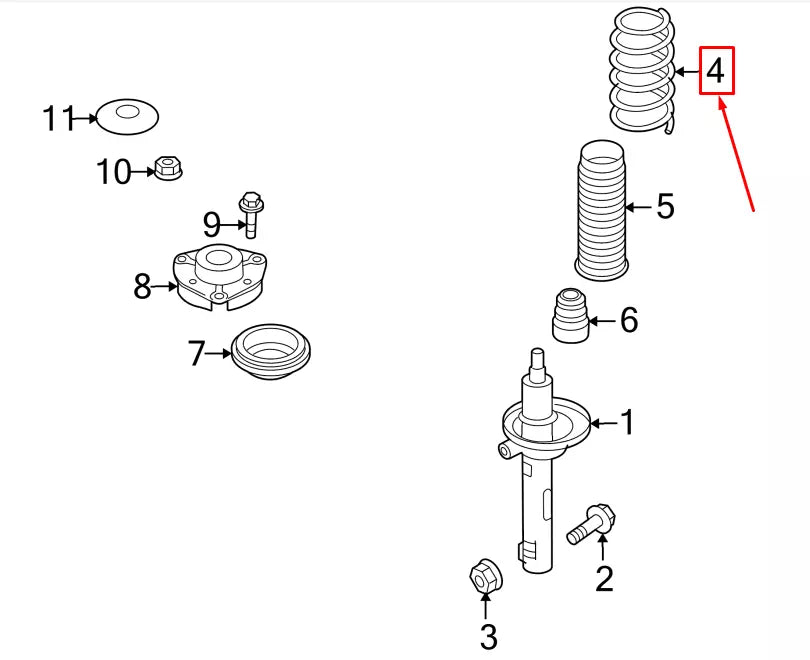 NEW VW TIGUAN 5N FRONT COIL SPRING 5N0411105AA ORIGINAL