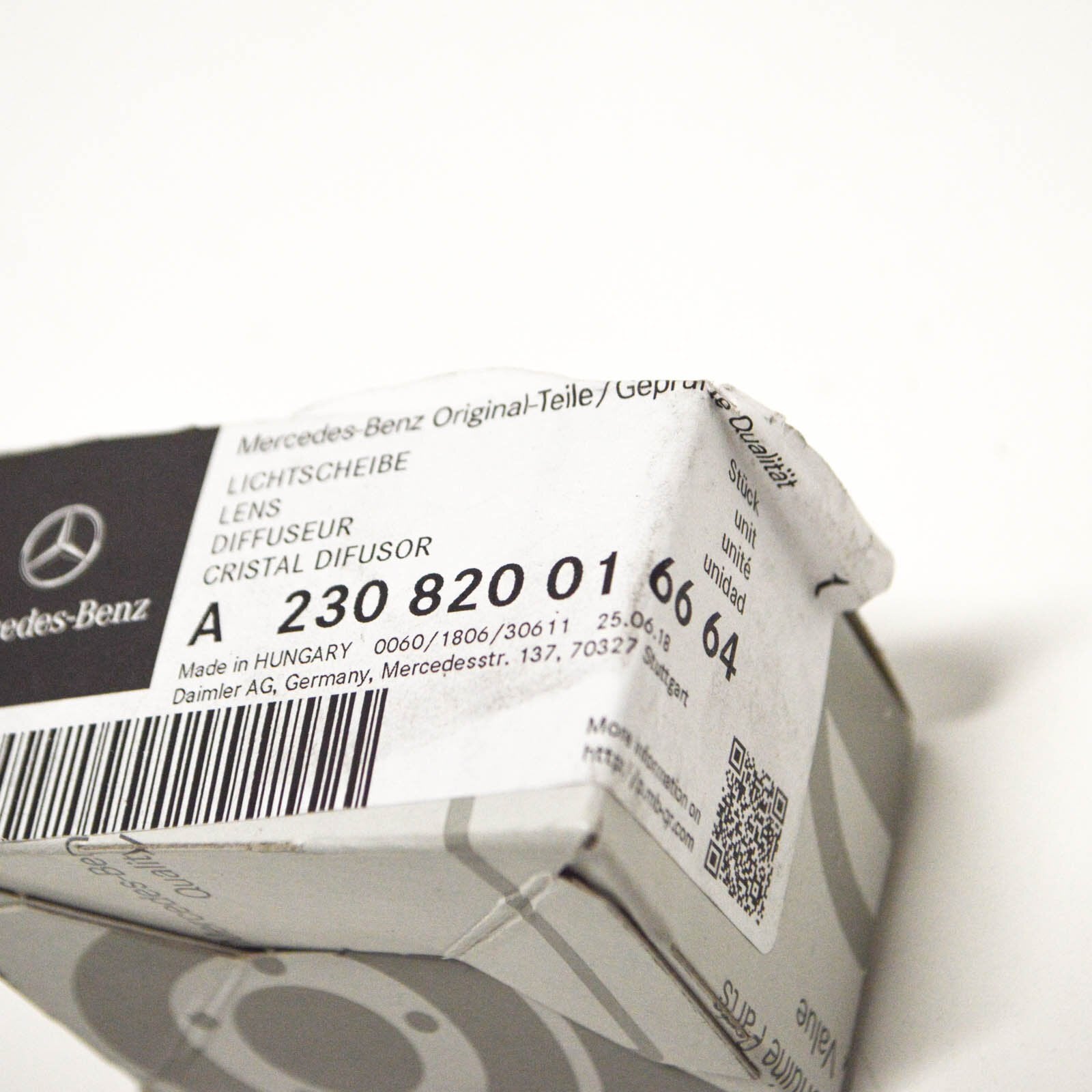 NEW MERCEDES-BENZ CLK A209 REAR NUMBER PLATE LIGHT LENS A2308200166 ORIGINAL