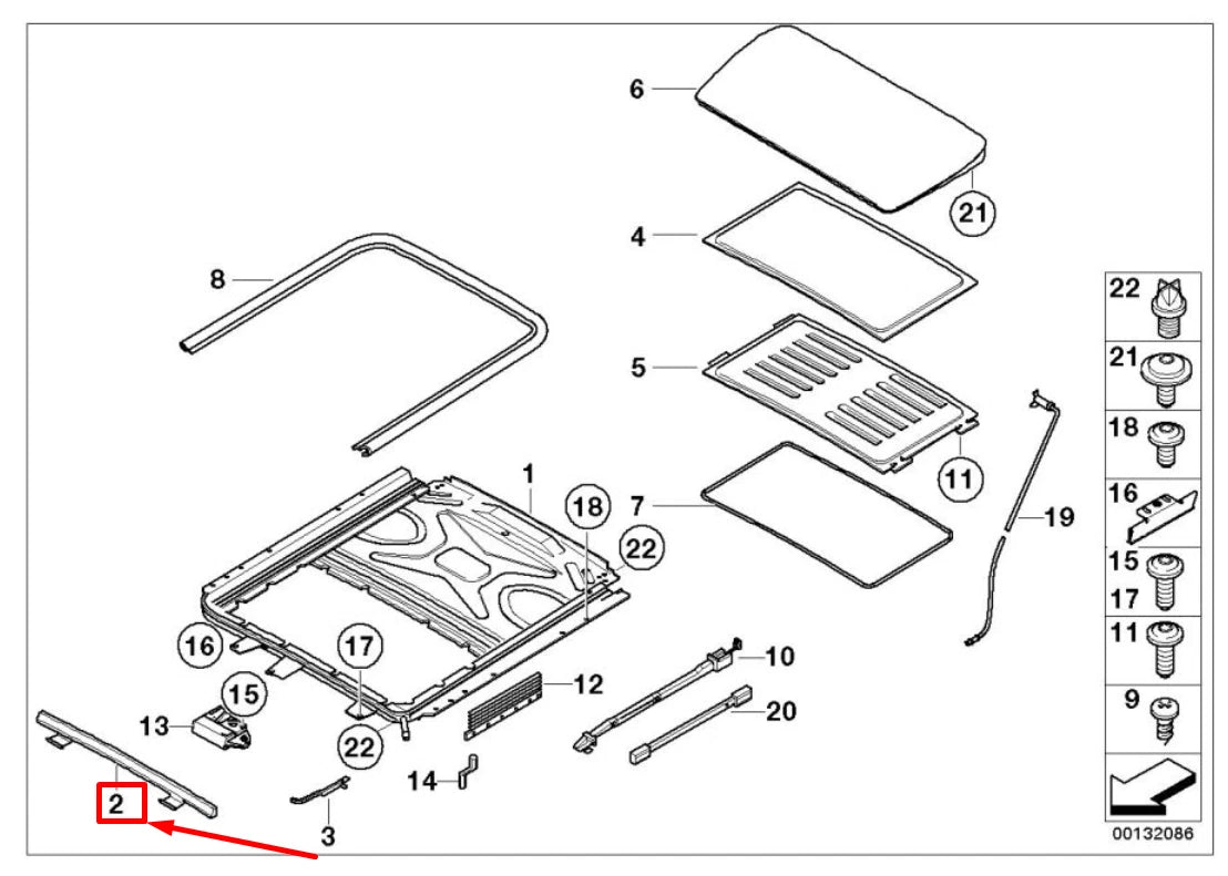 NEW BMW 5 E60 SUNROOF WIND DEFLECTOR 7198594 54137198594 ORIGINAL