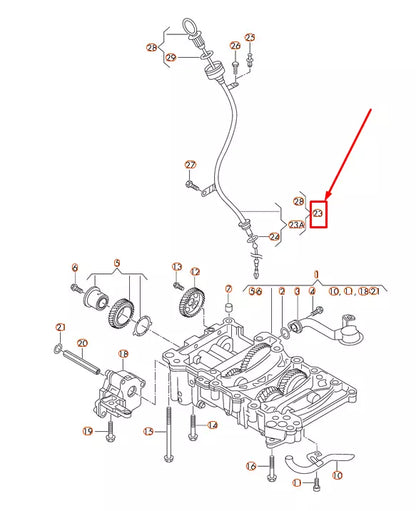 NEW VOLKSWAGEN TRANSPORTER T5 OIL DIPSTICK WITH PIPE 03L115607D ORIGINAL