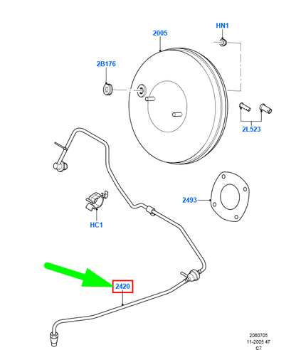 new ford transit connect mk1 brake booster vacuum tube lhd 1517776 original