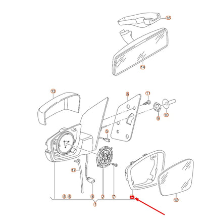 NEW VOLKSWAGEN UP FRONT RIGHT DOOR MIRROR INNER TRIM 1S08576029B9 ORIGINAL