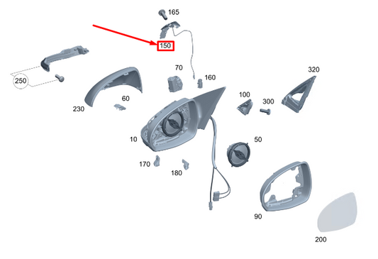 new mercedes-benz s w223 right mirror mobile phone antenna a2239056603 original
