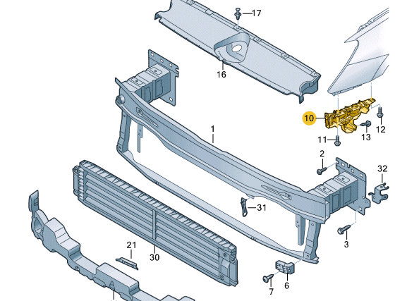 NEW AUDI A3 LIMOUSINE 8Y FRONT RIGHT CARRIER GUIDE 8Y0807184A ORIGINAL