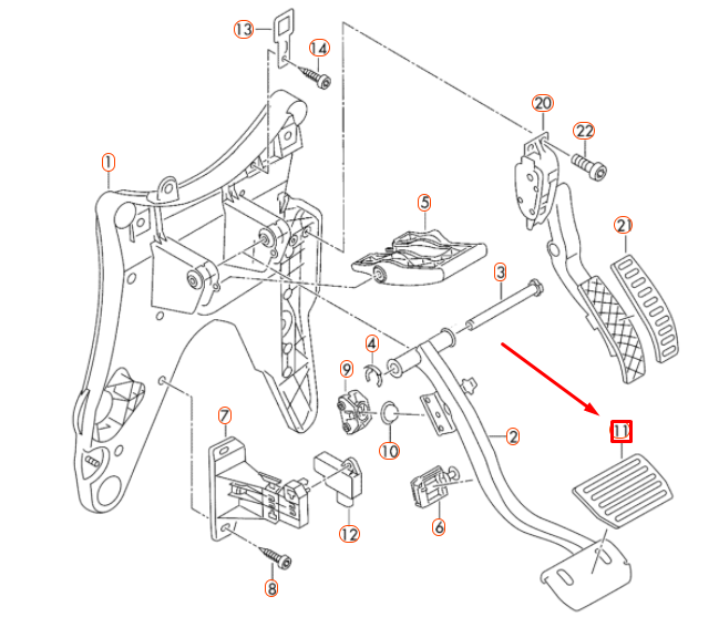 NEW VOLKSWAGEN TOUAREG 7P FOOT BRAKE PEDAL COVER CAP 7P6723173A ORIGINAL