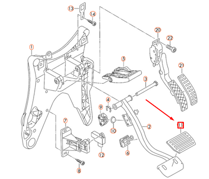 NEW VOLKSWAGEN TOUAREG 7P FOOT BRAKE PEDAL COVER CAP 7P6723173A ORIGINAL