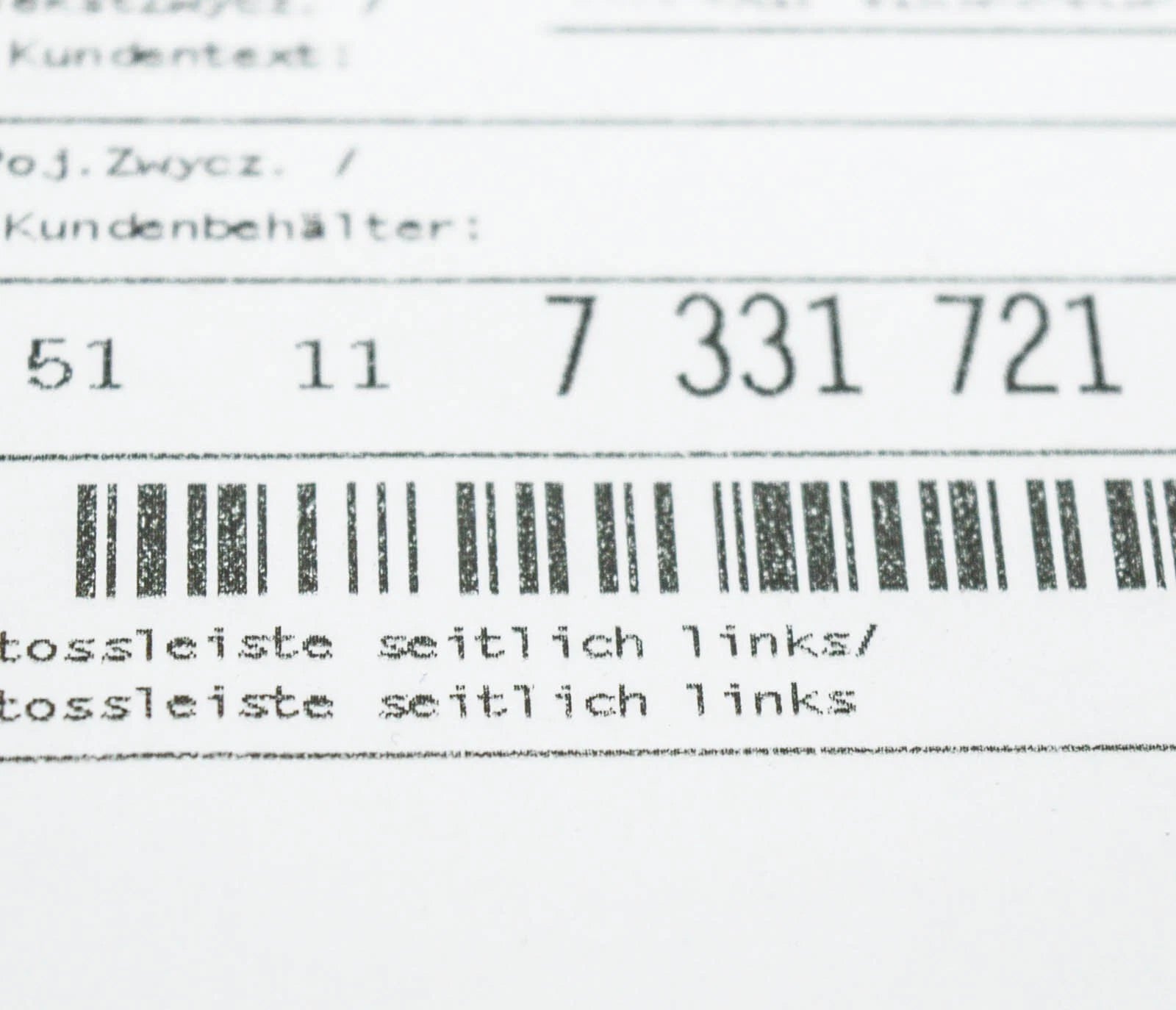 NEW BMW 5 GT F07 FRONT BUMPER LEFT PROTECTIVE STRIP LUXURY 51117331721 ORIGINAL