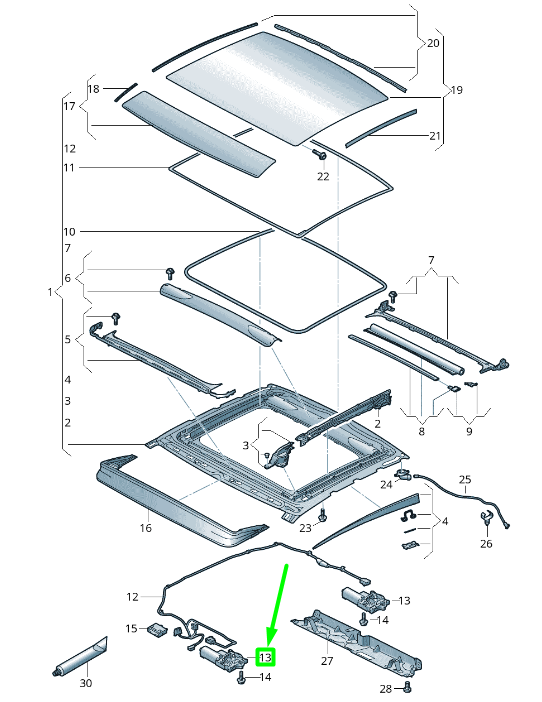 new audi a5 8w6 sliding roof motor 4m0959591 original