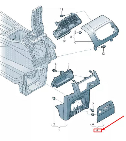 NEW AUDI E-TRON GEN REAR CONSOLE TRIM 4KE8633246PS