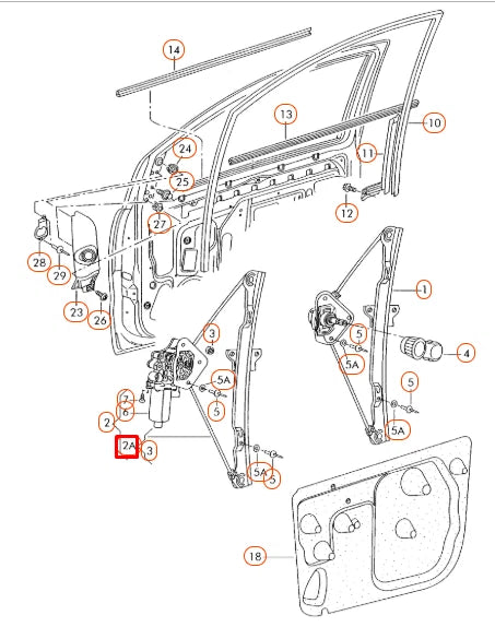 NEW VOLKSWAGEN FOX FRONT LEFT DOOR WINDOW GLASS REGULATOR 5Z3837461A