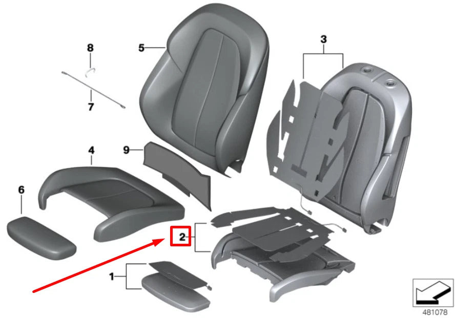 NEW BMW X2 F39 SPORTS SEAT FOAM PART 52107945916 7945916 ORIGINAL