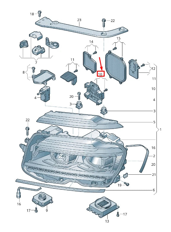 NEW VW TOURAN 5T LEFT LOW BEAM LED WITH HEAT SINK 5TA998475B ORIGINAL