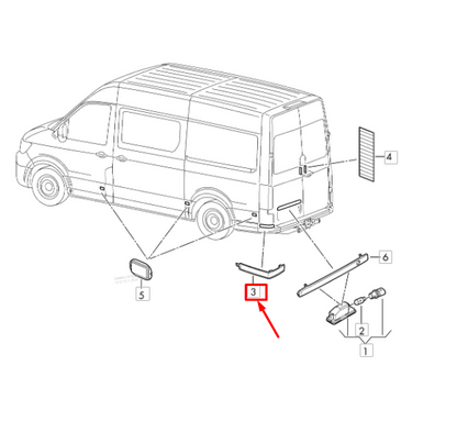 NEW VW CRAFTER MK2 SZ REAR RIGHT BUMPER REFLECTOR 7C0945106 ORIGINAL