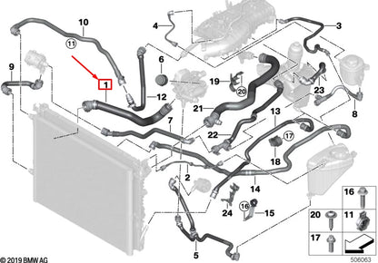 NEW BMW 7 G11 ENGINE RADIATOR HOSE 17128602603 ORIGINAL