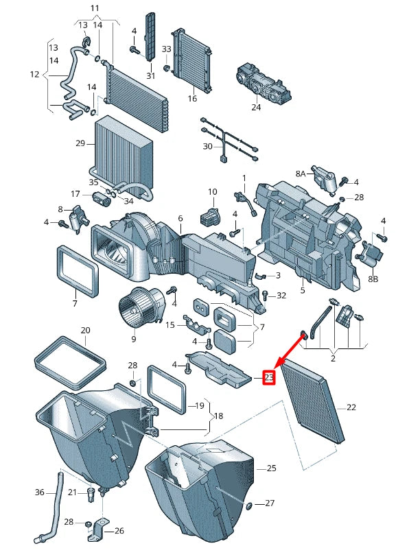 NEW VOLKSWAGEN CRAFTER 2F MK1 AIR GUIDE CHANNEL COVER 2E0819235
