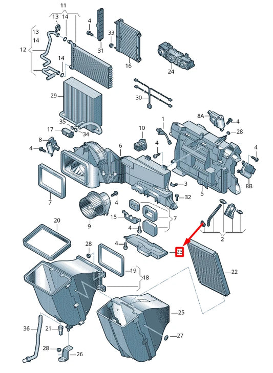 NEW VOLKSWAGEN CRAFTER 2F MK1 AIR GUIDE CHANNEL COVER 2E0819235