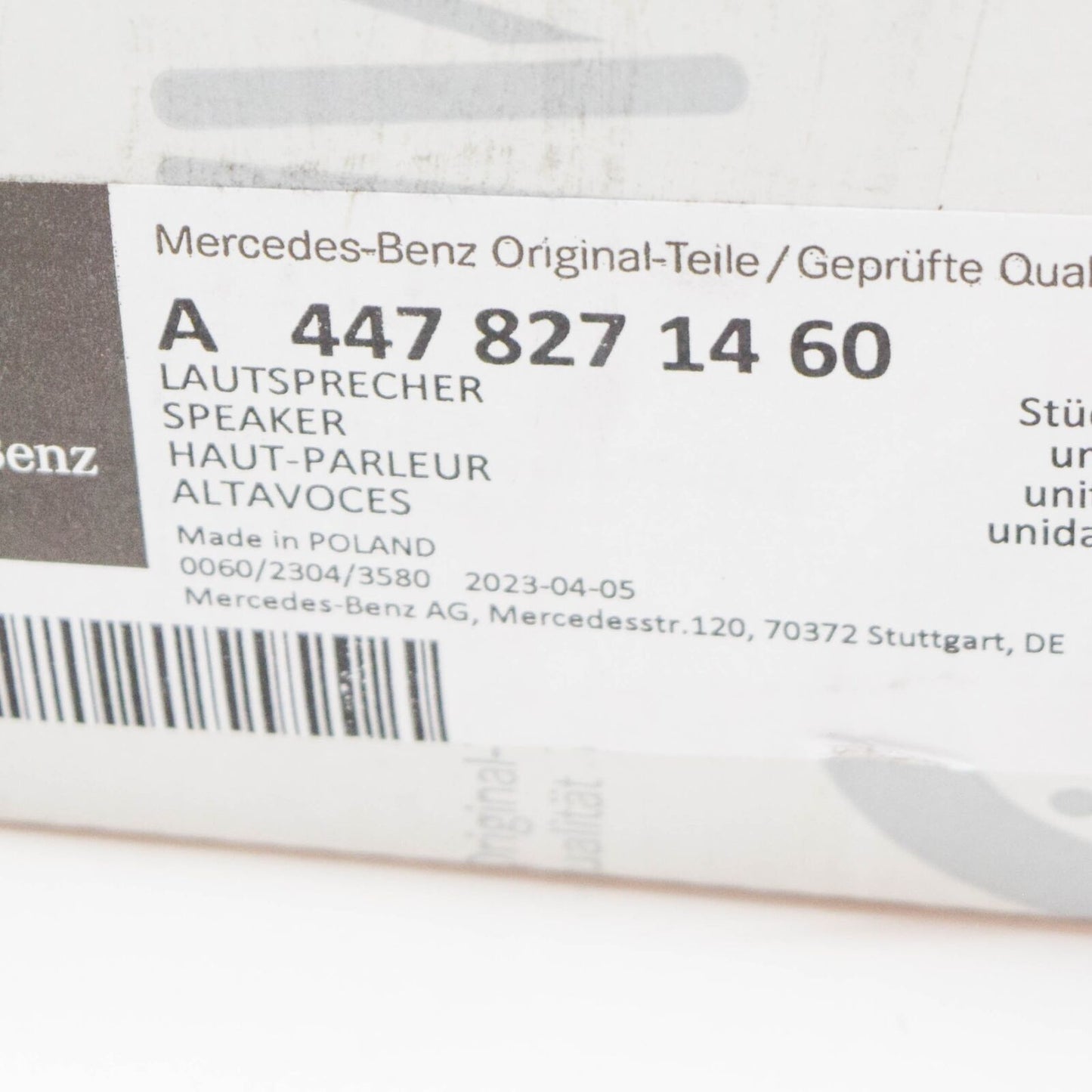 NEW MERCEDES-BENZ VITO W447 REAR SIDE PANELING SPEAKER A4478271460 ORIGINAL