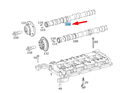 NEW MERCEDES-BENZ SLK R172 EXHAUST CAMSHAFT A2710501601 ORIGINAL