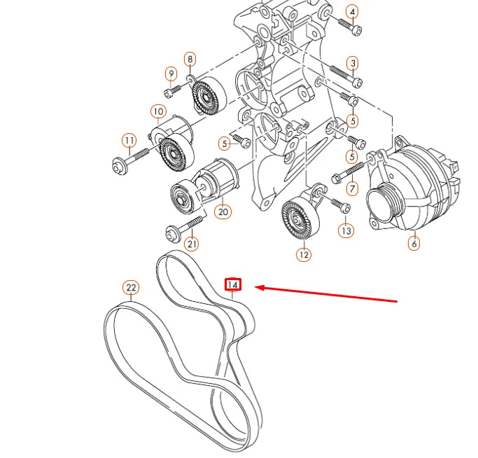 NEW AUDI Q3 RS 8U ACCESSORY POLY-V-BELT 07K145933E ORIGINAL