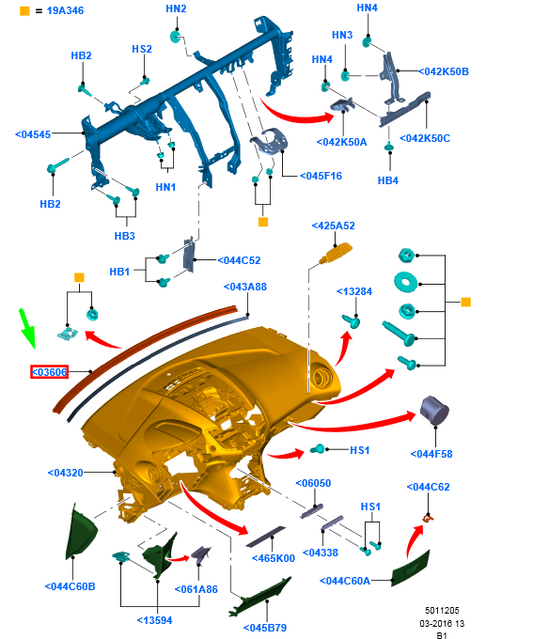 new ford fiesta mk6 front dash panel support moulding 1537890 original