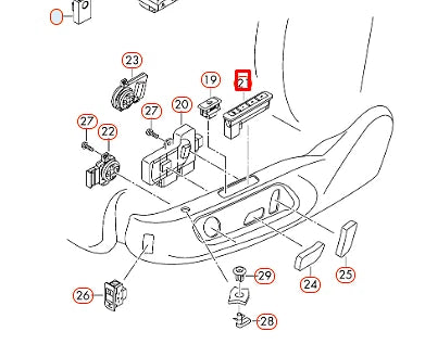 NEW VOLKSWAGEN CC SEAT BACKREST ADJUSTMENT SWITCH 1Z0959769A9B9