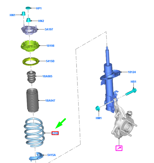 new ford puma mk2 front coil spring 2480659 m1ty-5310-aab original