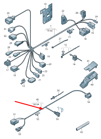 new volkswagen polo 6r 6c rear tailgate wiring cable harness 6r6971147g original