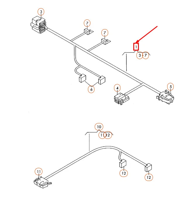 NEW AUDI TT 8J CONVERTIBLE TOP FRAME OPERATION WIRING HARNESS 8J0972387 ORIGINAL
