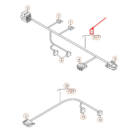 NEW AUDI TT 8J CONVERTIBLE TOP FRAME OPERATION WIRING HARNESS 8J0972387 ORIGINAL