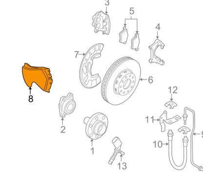 NEW VOLKSWAGEN PHAETON 3D FRONT BRAKE AIR GUIDE RIGHT 3D0615448G ORIGINAL