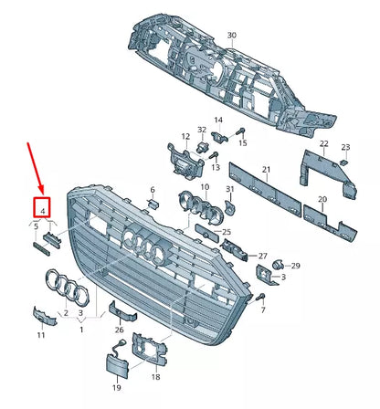 NEW AUDI A6 4A C8 RADIATOR GRILLE EMBLEM BRACKET 4K08537369B9