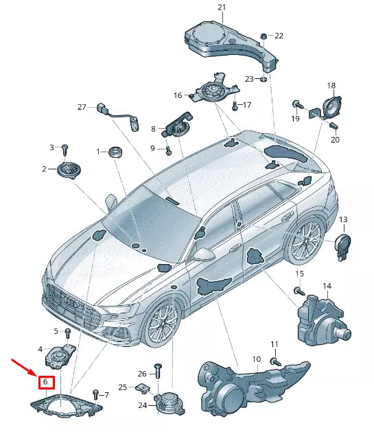 NEW AUDI Q8 4MN LEFT DASHBOARD LOUDSPEAKER HOLDER 4M0035427