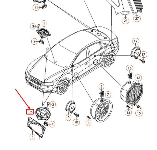 NEW AUDI A4 B8 DASHBOARD MID TONE SPEAKER 8T0035416 ORIGINAL