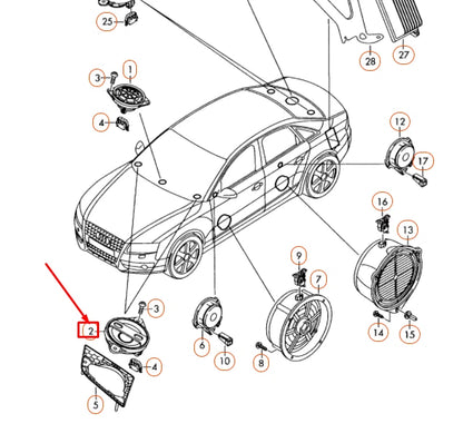 NEW AUDI A4 B8 DASHBOARD MID TONE SPEAKER 8T0035416 ORIGINAL