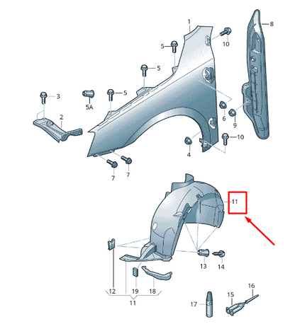 new skoda octavia 5e mk3 front right inner arch liner 5e0809958d original