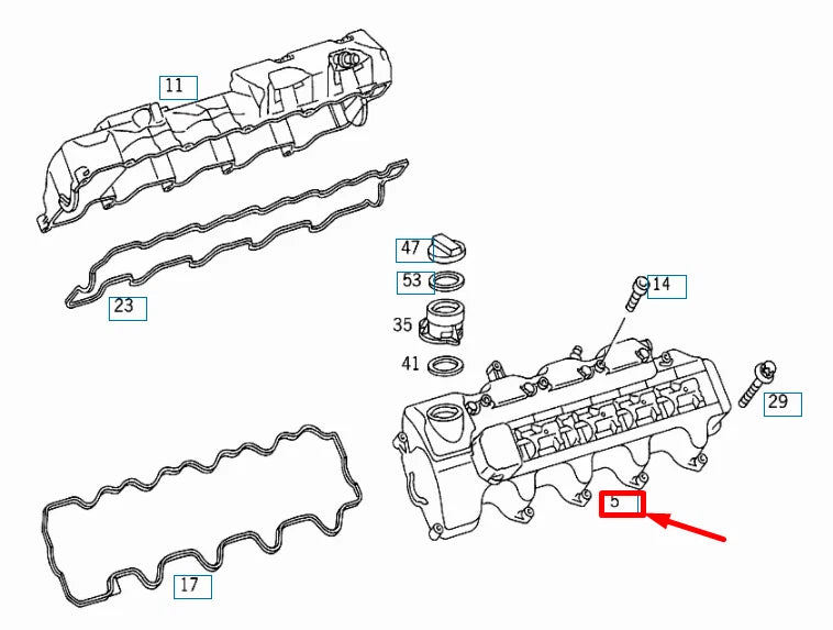 NEW MERCEDES-BENZ SLK R171 LEFT SIDE VALVE COVER A1130100730 ORIGINAL