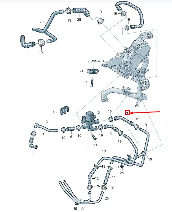NEW VW TOUAREG 7P MK2 COOLANT HOSE PIPE 7P0815982
