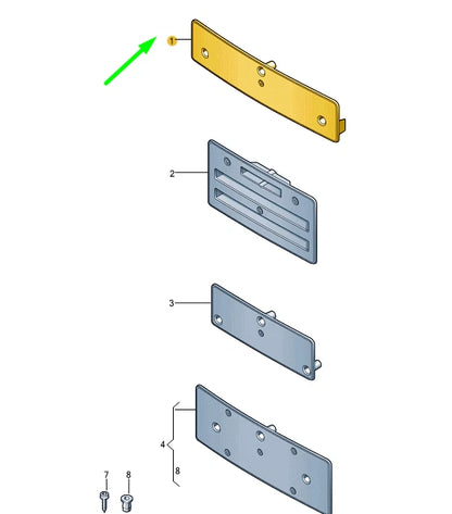 NEW AUDI A8 4H D4 FRONT NUMBER HOLDER 4H0807285AQ1RR ORIGINAL
