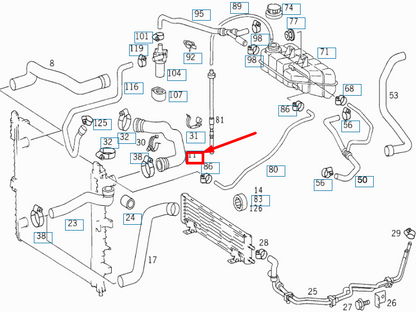 NEW MERCEDES-BENZ ML W163 RADIATOR UPPER HOSE A1635010182 ORIGINAL