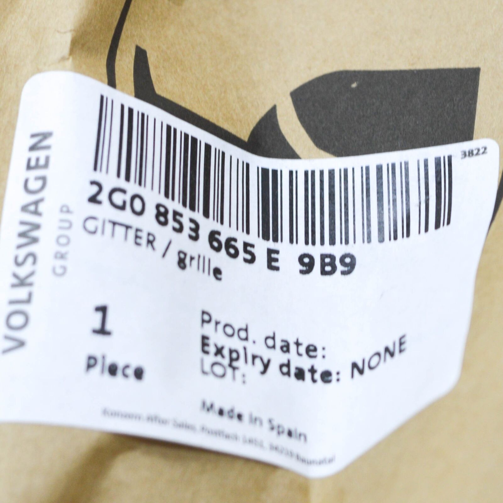 NEW VOLKSWAGEN POLO AW FRONT LEFT AIR VENT GRILLE 2G0853665E9B9 ORIGINAL