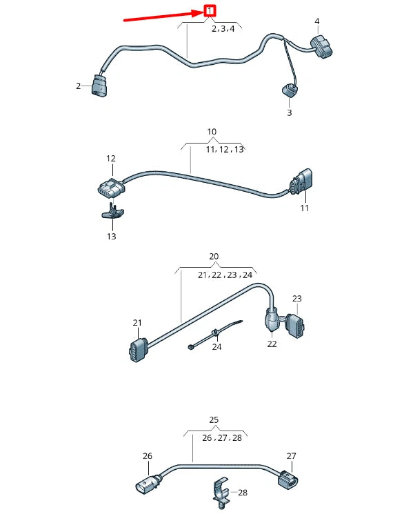 NEW VOLKSWAGEN T-ROC A11 FUEL PUMP CABLE HARNESS 5Q0971727D ORIGINAL