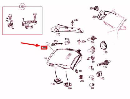 NEW MB GLK X204 FRONT LIGHTING UNIT FEMALE CONTACT A0265452126 ORIGINAL
