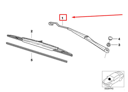 NEW BMW Z3 COUPE E36 FRONT LEFT WIPER ARM 8389549 61618389549 ORIGINAL